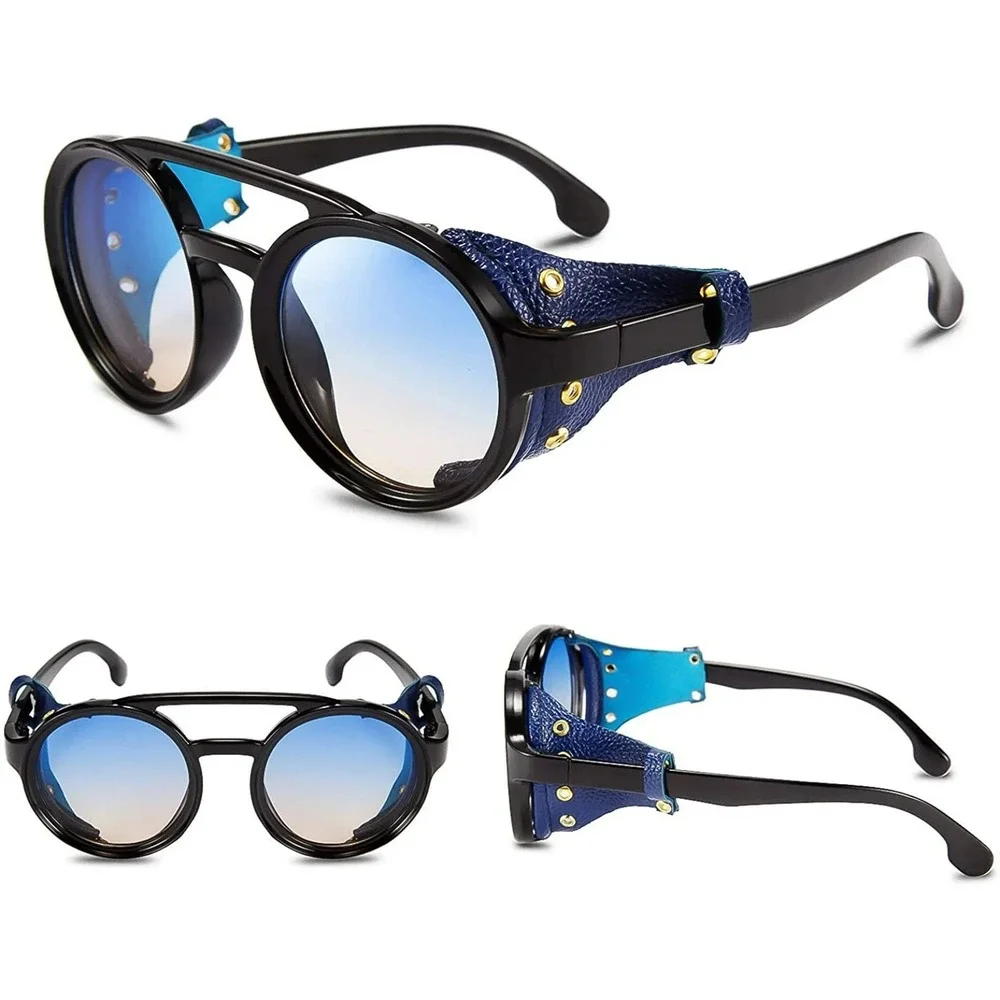 Sunglasses‎ Round Side Shield Hipster Designer Cyber Shades Hip Hop Dust Protect